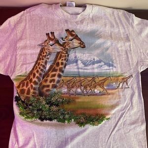 Vintage late 80s Giraffe Graphic T